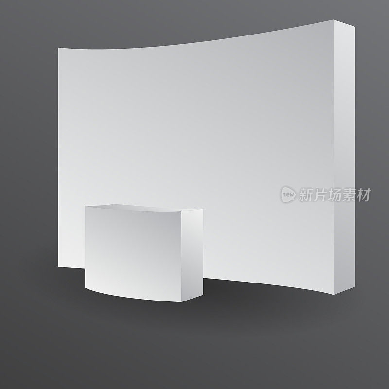 Simple Wall Booth Mockup. exhibition stand for event 3D rendering